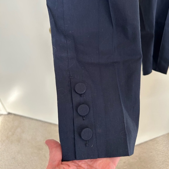 J. Jill Pure Jill Linen Stretch Navy Blue Cropped Pants- Size Medium Petite - Picture 2 of 9